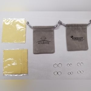 NEW 6 pairs of Sterling Silver girls earrings